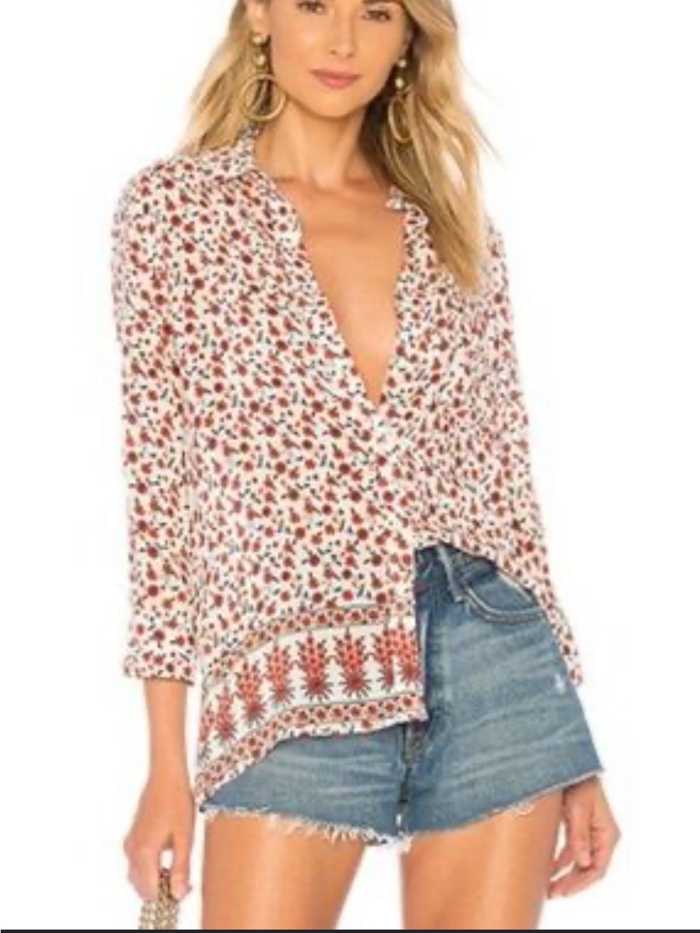 Anine Bing Darcy Floral Silk Blouse